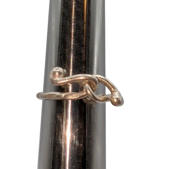 Vintage 925 Sterling Silver Interlocking Ball Ring Size 5 - Picture 3 of 6